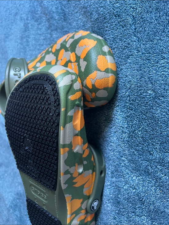 CROCS Kids\' Green Clogs with Orange and Gray Camouflage Print main image 5